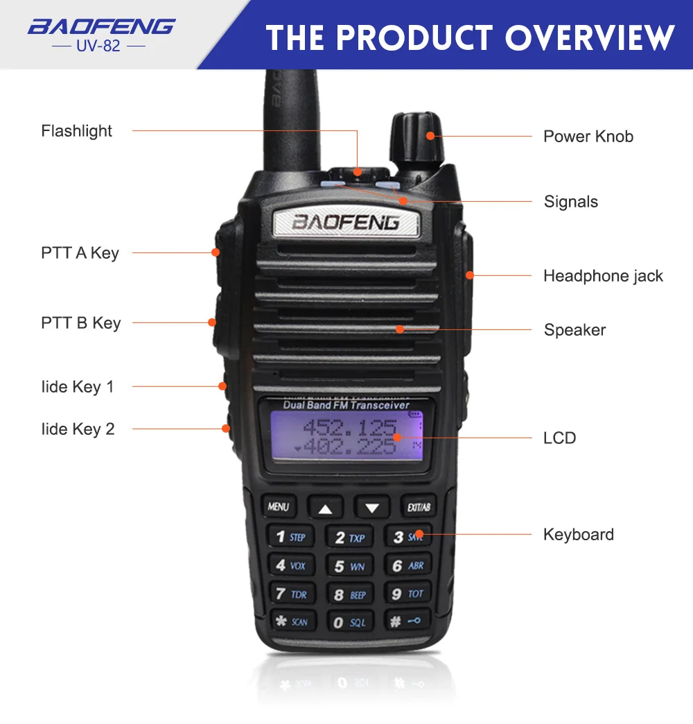 Baofeng UV-82 иди и болтай Walkie Talkie “иди и 10 км двухстороннее радио двухдиапазонный FM трансивер Walkie Talkie двухстороннее радио