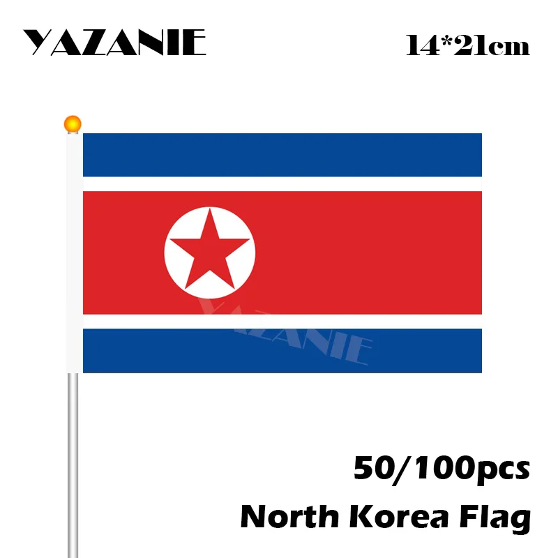 YAZANIE 14*21 см 50/100 шт Северная Корея волна рука флаг страны маленькая национальная