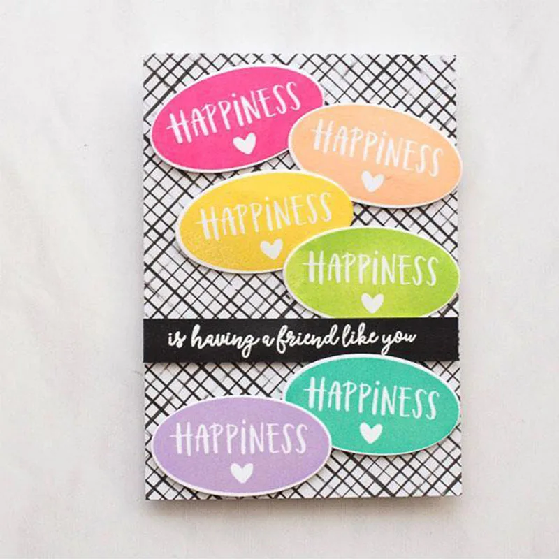

Happiness Dialog Frame Pattern Prints Transparent Clear Silicone Stamp& Dies for DIY scrapbooking/photo album card making