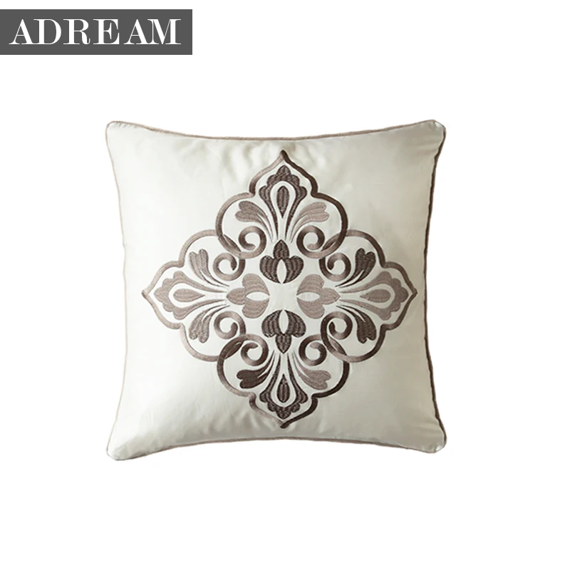 100 cotton bedding pillowcase, luxury Embroidered pillowcases, White