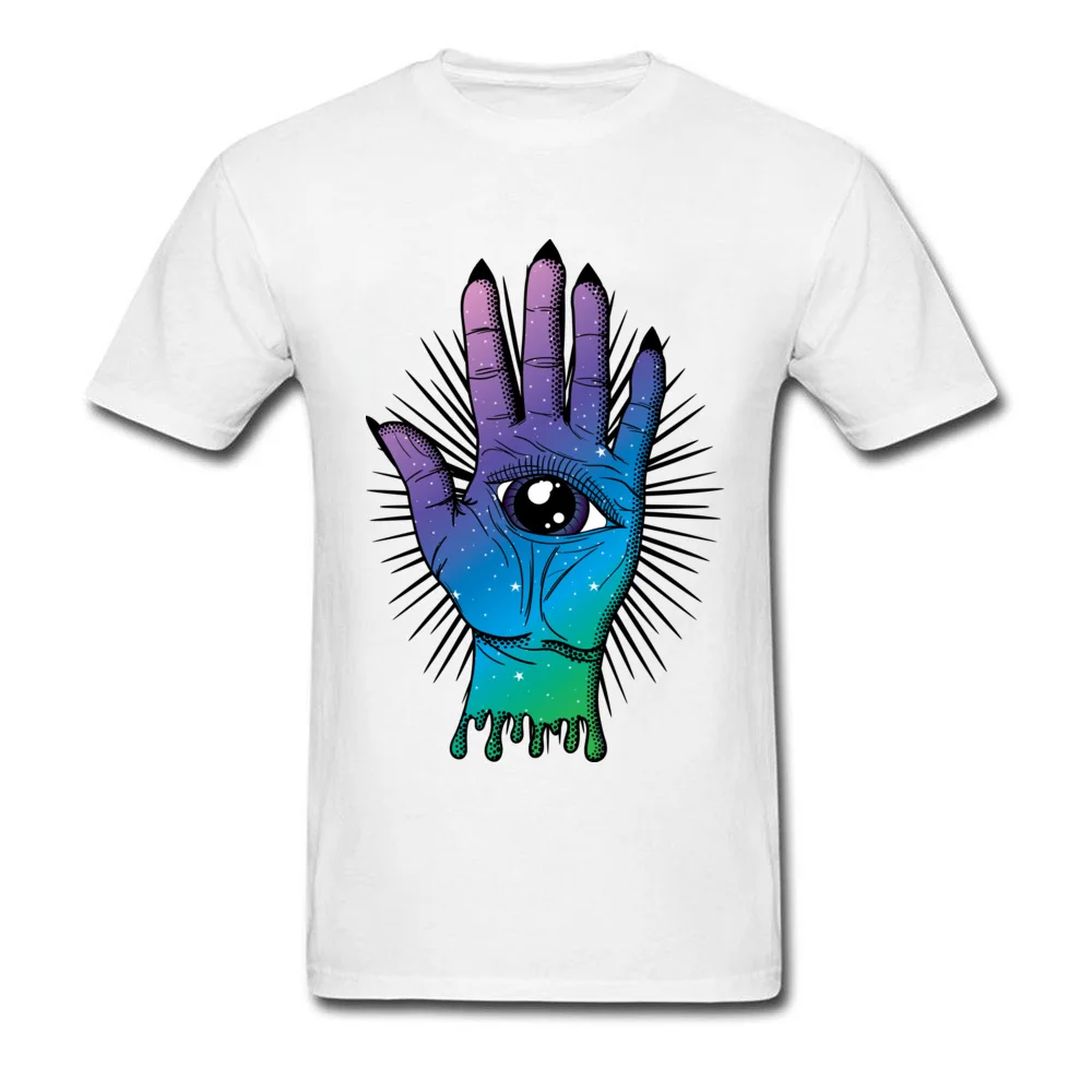 All Seeing Palm Summer Cotton Fabric Crewneck Tops Tees Short Sleeve Printed On Clothing Shirt Wholesale Gift T-shirts All Seeing Palm white