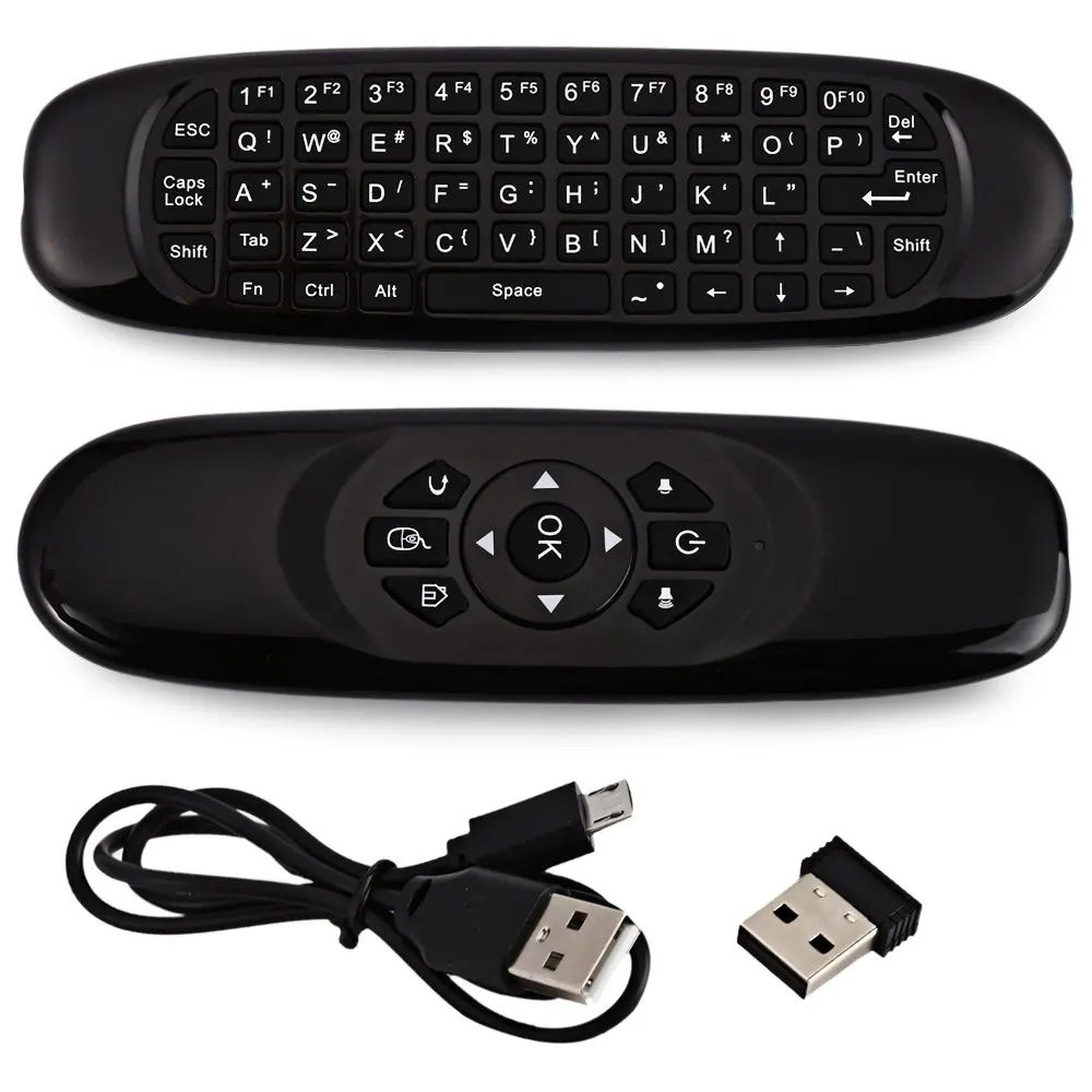  2.4GHz Wireless Gyroscope Fly Air Mouse Game Keyboard Android Remote Controller Rechargeable Keyboard for Smart TV Box Mini PC 