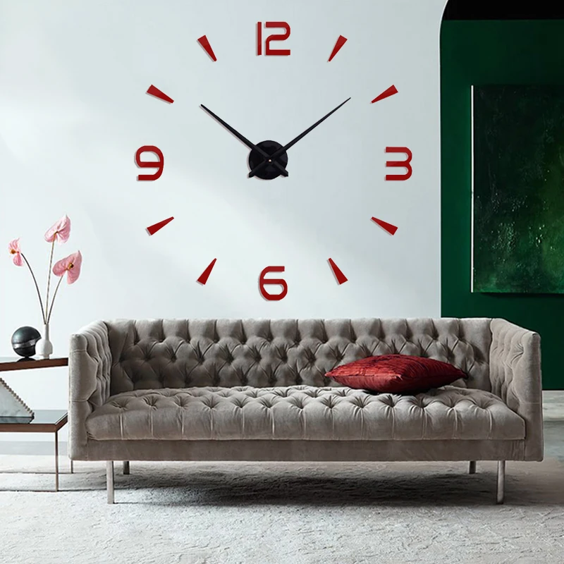 

wall clock 2019 new fashion 3d wall clock living room decoration acrylic mirror free shipping