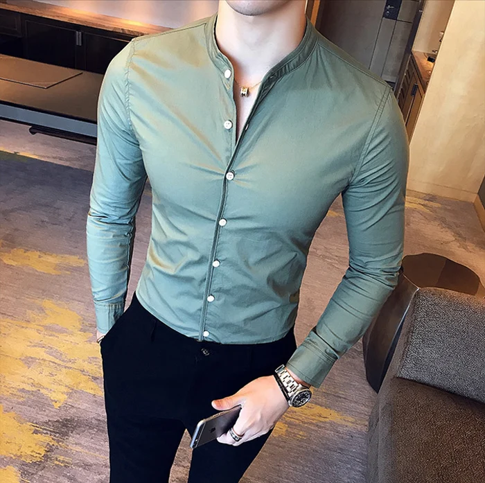 ISurvivor мужские весенние хлопковые рубашки с длинным рукавом Camisa Masculina, мужские повседневные Модные приталенные деловые рубашки, рубашки, верхняя одежда