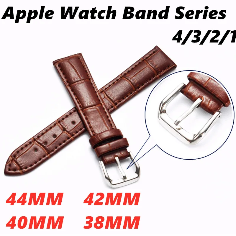 

Genuine Leather Bracelet Watch band For Apple Watch 4 44/40mm Sport Smart Strap Accessories Wristband Iwatch Series3/2/1 38/42mm