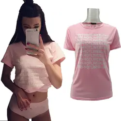 Женский короткий рукав футболки пуловер Повседневная рубашка розового цвета с надписями Топы Для женщин футболки милые свободные Street Wear