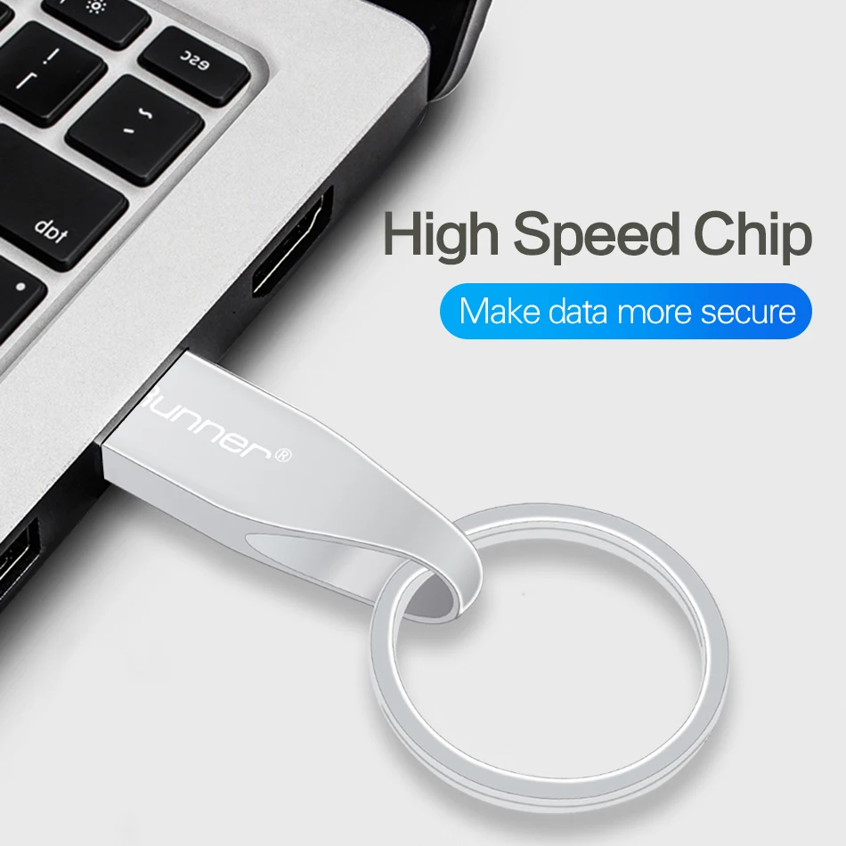 Металлический USB флеш накопитель DataRunner 8 ГБ 16 32 64 128 флешка 3 0 с брелоком для