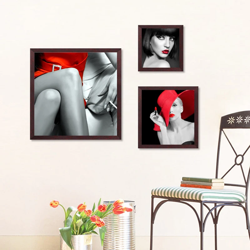 

Red Makeup Modern Decorative Painting SPA Beauty Salon Wall Picture Canvas Art Print Poster Wall Decor