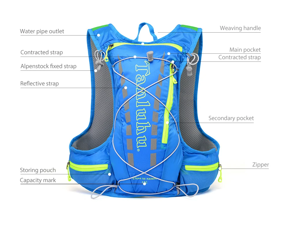Tanluhu 679 15L Открытый Рюкзак гидратация пакет для бега верховой езды