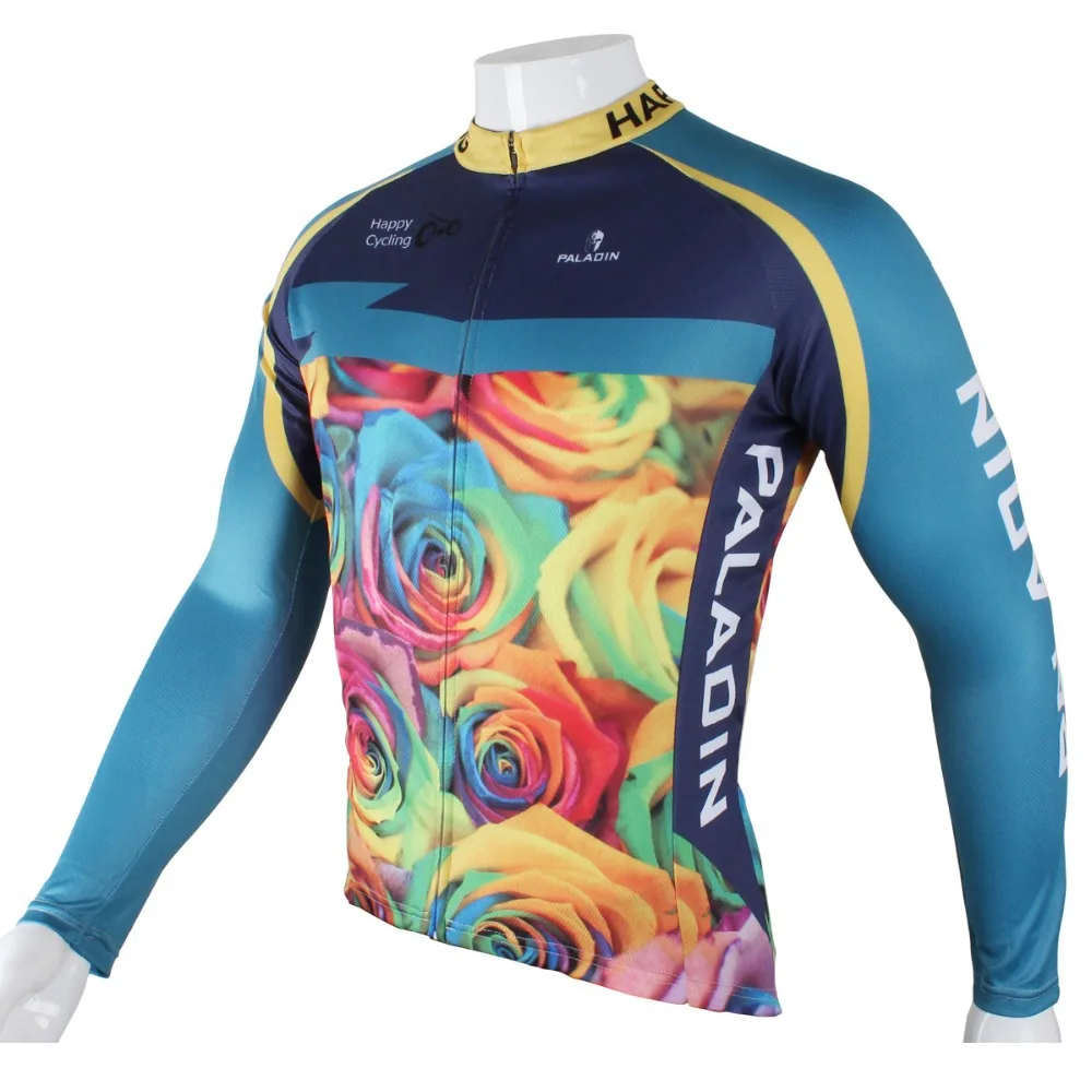 

PALADIN " Roses " Mens Long Sleeve Cycling Jersey Bike Shirt Cycling Clothing