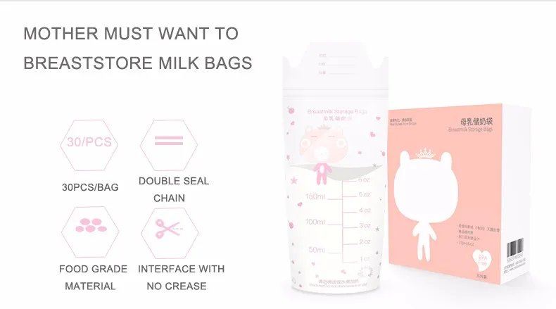 Armazenamento de Alimentos do Bebê Bolsas de Armazenamento Caixas de Armazenamento Fresco do Bebê Usado com Bomba de Mama Realbubee Livre * 30 Pcs Leite Materno Bolsa Melhor Pba 150 ml 4 Materno Sacos De Armazenamento Caixas De Armazenamento