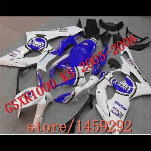 Синий белый для A GSXR1000 05 06 K5 GSX-R1000 05-06 GSX R1000 GSXR 1000 2005 2006 2005-2006 ABS комплект обтекателей