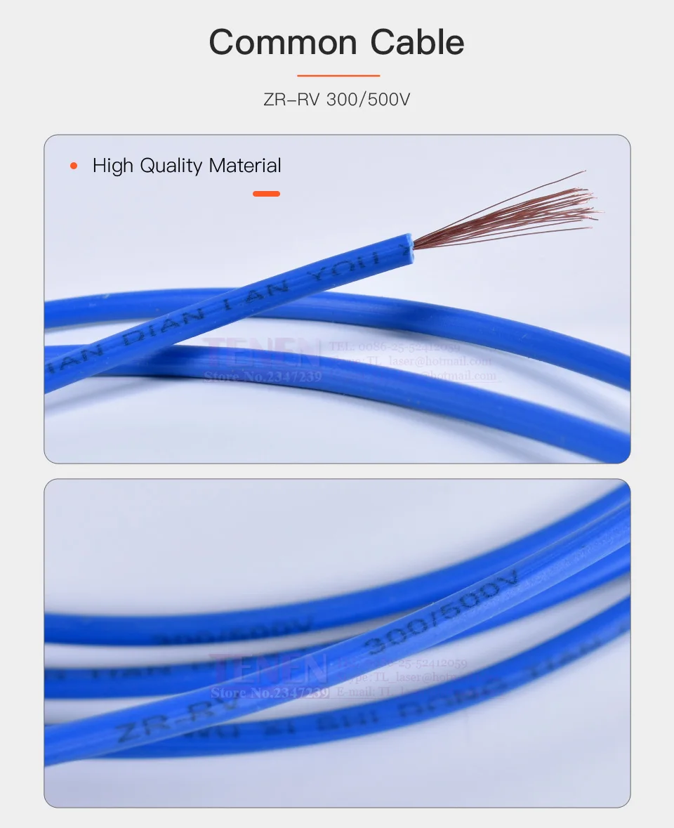 Электронный кабель голой меди с ПВХ изоляцией 24AWG низкого напряжения свинцовый провод для СО2 лазерной трубки питания гравировальный станок для резки