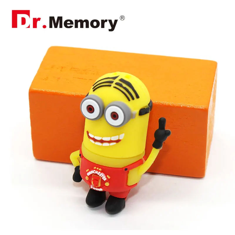 Dr. Memory милый USB флеш-накопитель желтый Миньоны с рубашкой Флешка USB флешка силиконовая вилка 4 ГБ 8 ГБ 16 ГБ 32 ГБ 64 ГБ флэш-диск