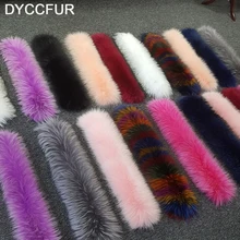 

DYCCFUR 2017 Real Rox Fur Scarf Women 100% Natural Fox Fur Collar 80cm Winter Warm Shawl Fur Collar Scarves Oversized Neck Cap