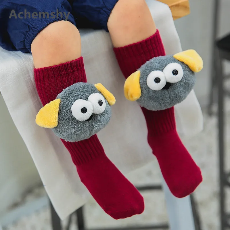 

New Kids Tube Socks Creative Cute Cartoon Doll Crab Pile Heap Socks Boys Girls Long Tube Leg Warm 1-10 T