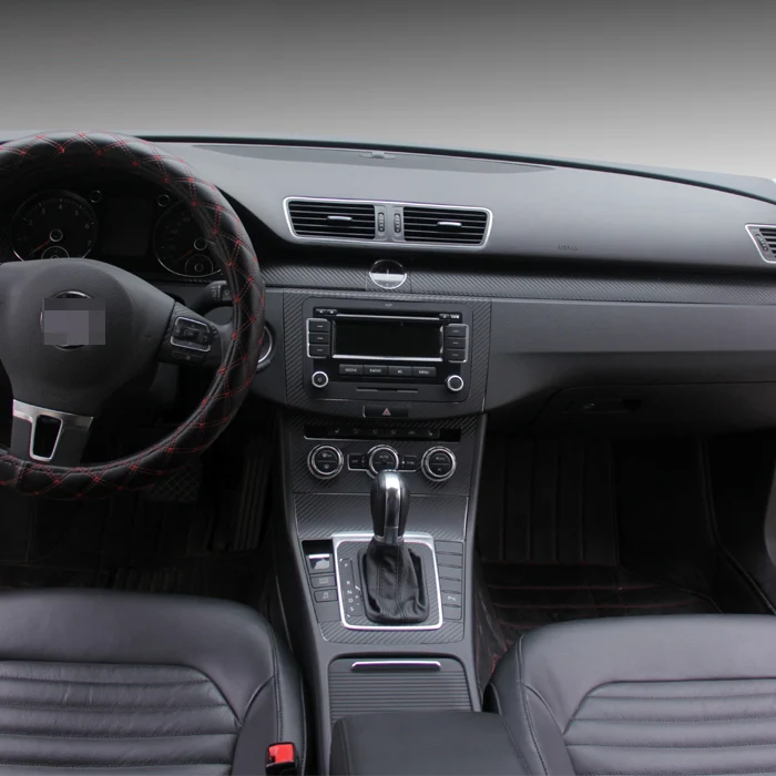 

Car-Styling Car Interior Center Console Color Change Carbon Fiber Molding Sticker Decals For Volkswagen Magotan 2012-2016