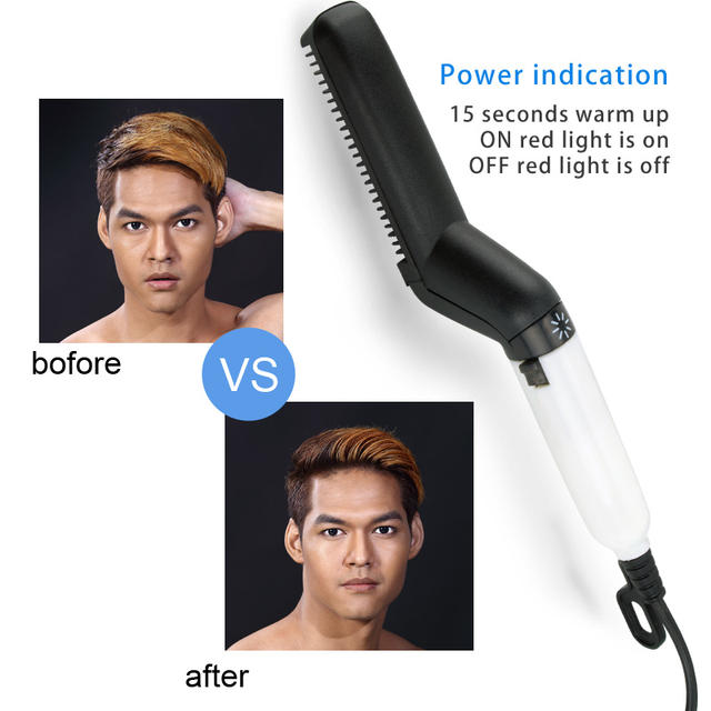 Multifunctional Hair Comb Brush Beard Straightener Hair Straighten Straightening Comb Hair Curler Quick Hair Styler For Men