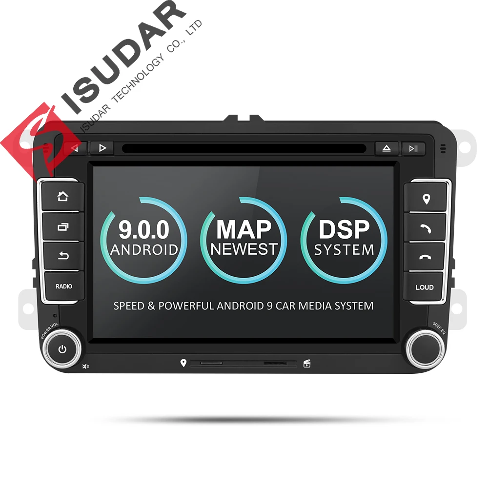 Isudar font b Car b font Multimedia Player Android 9 GPS 2 Din For VW Golf