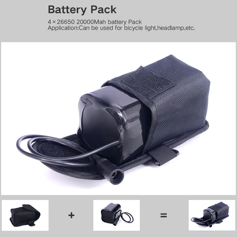 Free shipping 4x26550 20000mAh Rechargeable 26650 Li ion Battery Pack