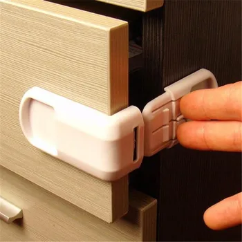 

5pcs Plastic Baby Safety Protection From Children In Cabinets Closet Drawer Door Lock Safety Buckle Anti Pinch Hand Protect