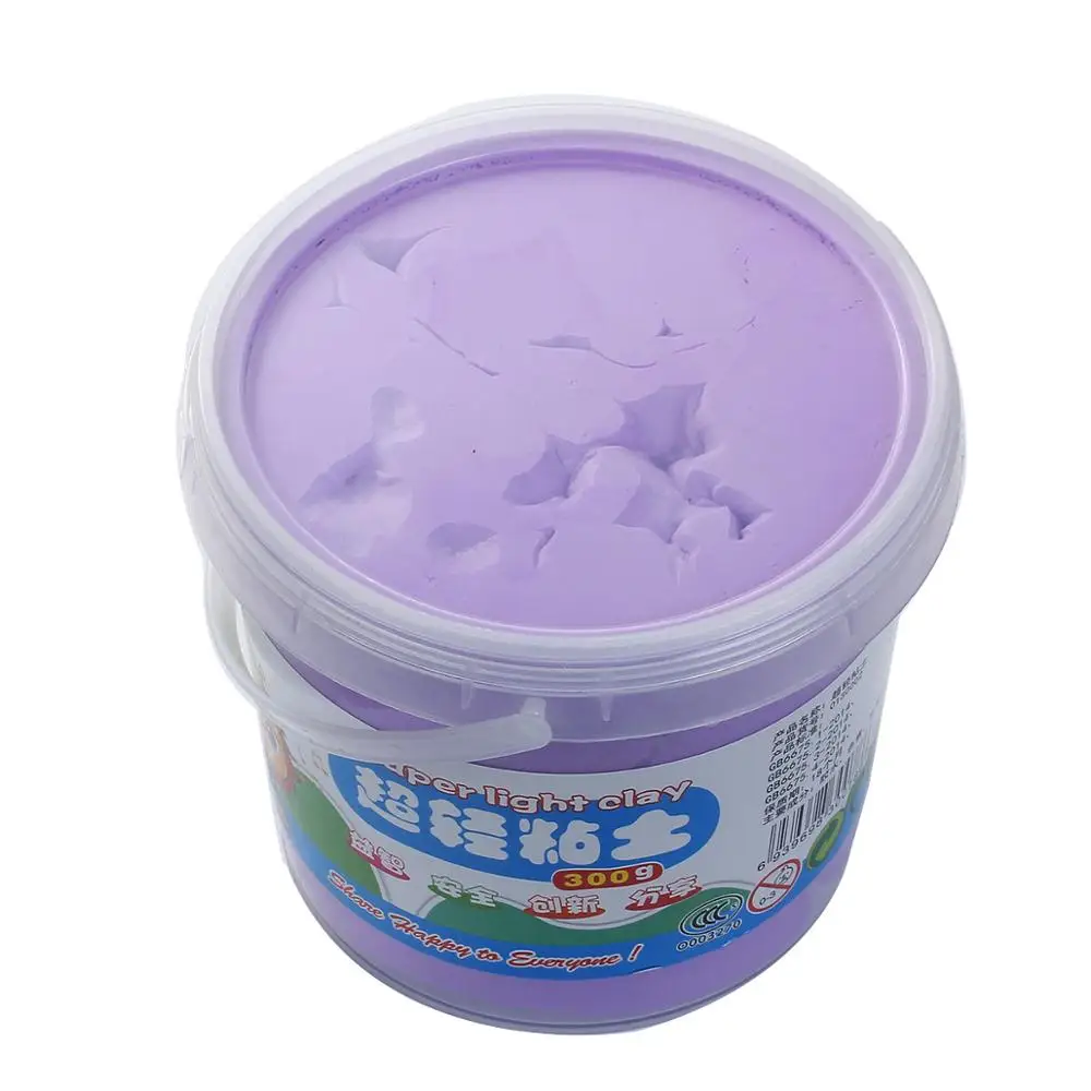 Полимерные игровые глины для детей, воздушная сухая цветная мягкая Моделирующая пена, пластилин для игры и теста, пластиковая посылка, 6 цветов, 13,7x11,5 см, 1 штука - Цвет: Purple