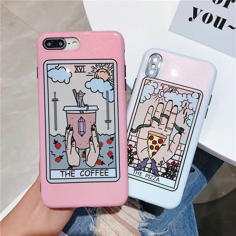 

100PCS Colorful Art Graffiti Phone Case For iphone X XS XR Case For iphone 6 6S 7 8 Plus Luxury Glossy Cover Cartoon Cases Capa