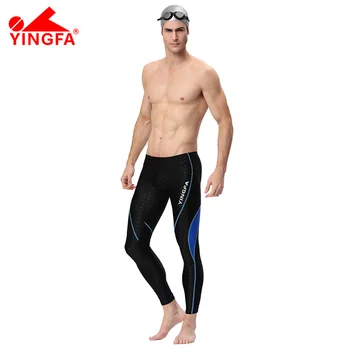 

YINGFA 9117 Men professional shark skin swim trunks sunscreen Long swimming trunks fall winter swimwear wet suit diving pants