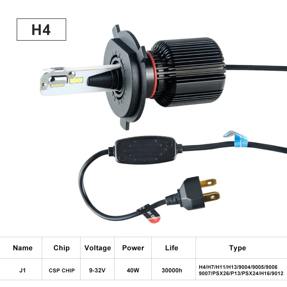 H4 H7 Led безвентиляторный автомобилей головной светильник лампы PSX24W PSX26W H8 H9 H1 H13 9004 9007 12V авто светильник 6500K 8000Lm светодиодные противотуманные лампы Canbus лампы