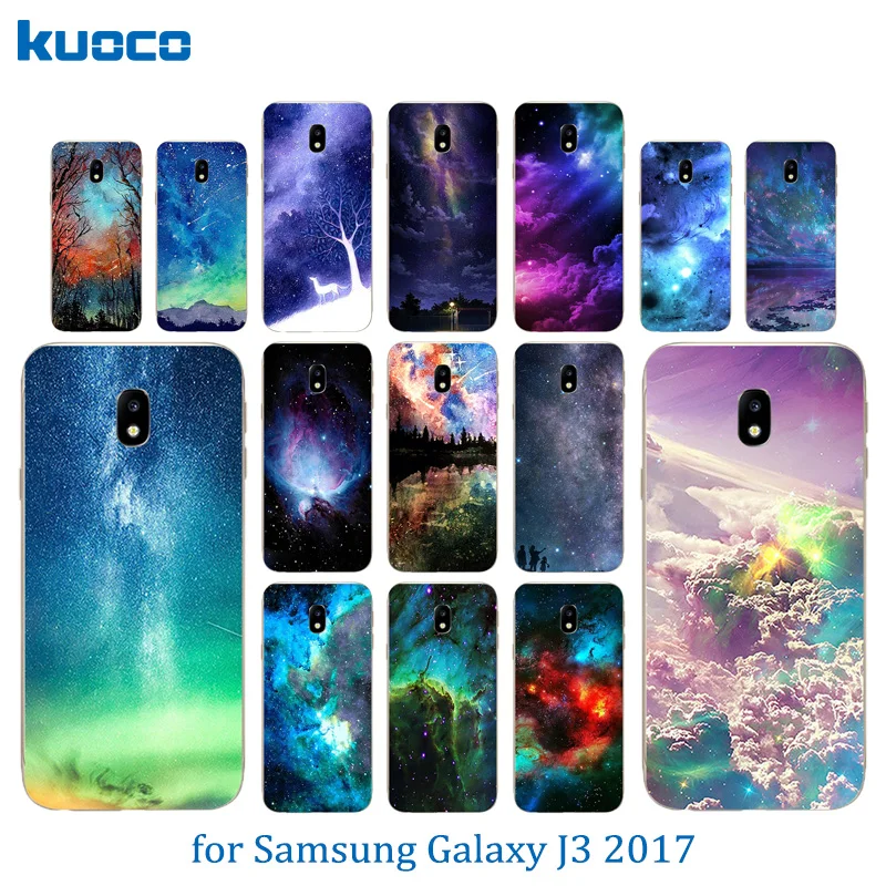 Роскошный гибкий чехол для Samsung J3 2017 силиконовый J330F мягкий TPU 3D с принтом звездное
