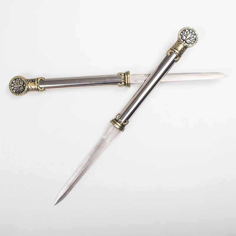 

60cm to 80cm Stainless steel Craft Sword, Double stick sword, Cosplay Prop gift for Kids (No cutting edge)