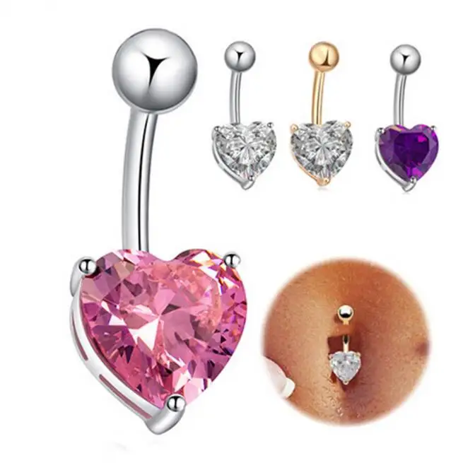 1Pcs/set Fashion Cool Silver Gold Navel Belly Button Ring Rhinestone