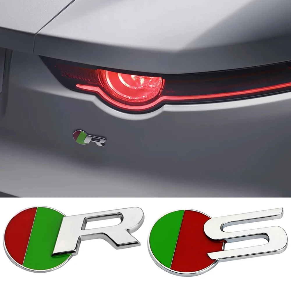 

Stereo 3D Metal R S R-Sport Emblem Sticker Car Tuning For Jaguar E-PACE I-PACE S-TYPE XF XE XJ XF F-PACE Trunk Fender Badge