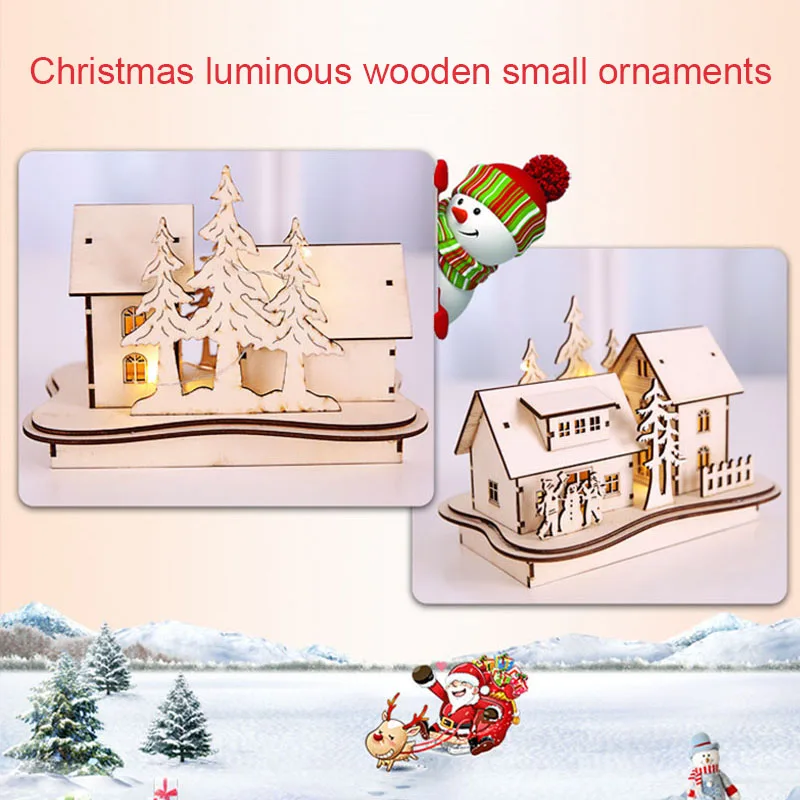 

Luminous Courtyard Bell Tower Christmas Wooden House Desktop Decor Xmas Gift TSH Shop