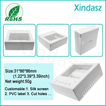 

(XDL-023) 86*86*31mm Temperature meter box security keys plastic shell plastic junction box(2 AA batteries Box)