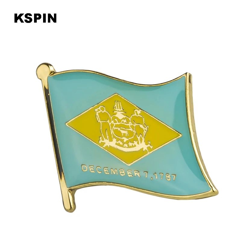 U.S.A Delaware State Badges Flag Badge Lapal Pin On Backpack Pins For Clothes 10pcs XY0224 | Дом и сад