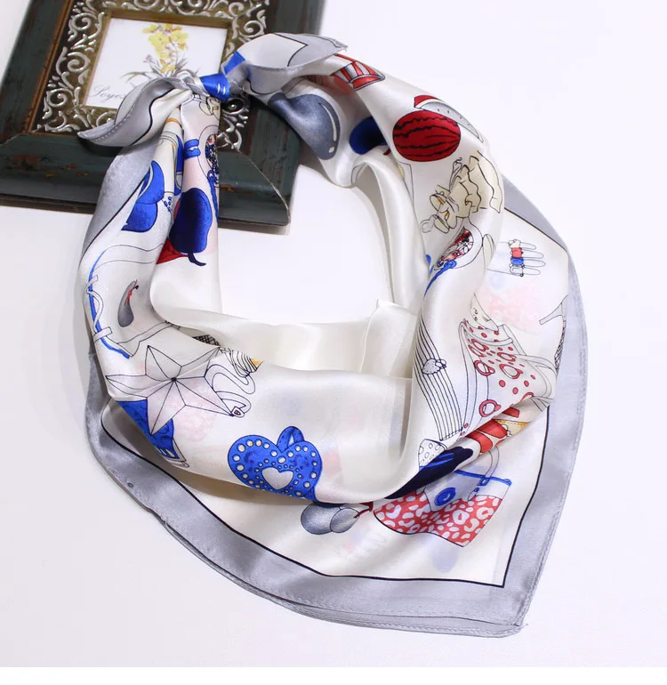 DANKEYISI натурального шелка Для женщин шарф квадратный шарф для волос Для женщин шеи официант в отеле стюардессы бизнес-Бандана сумка из шелка шарфы