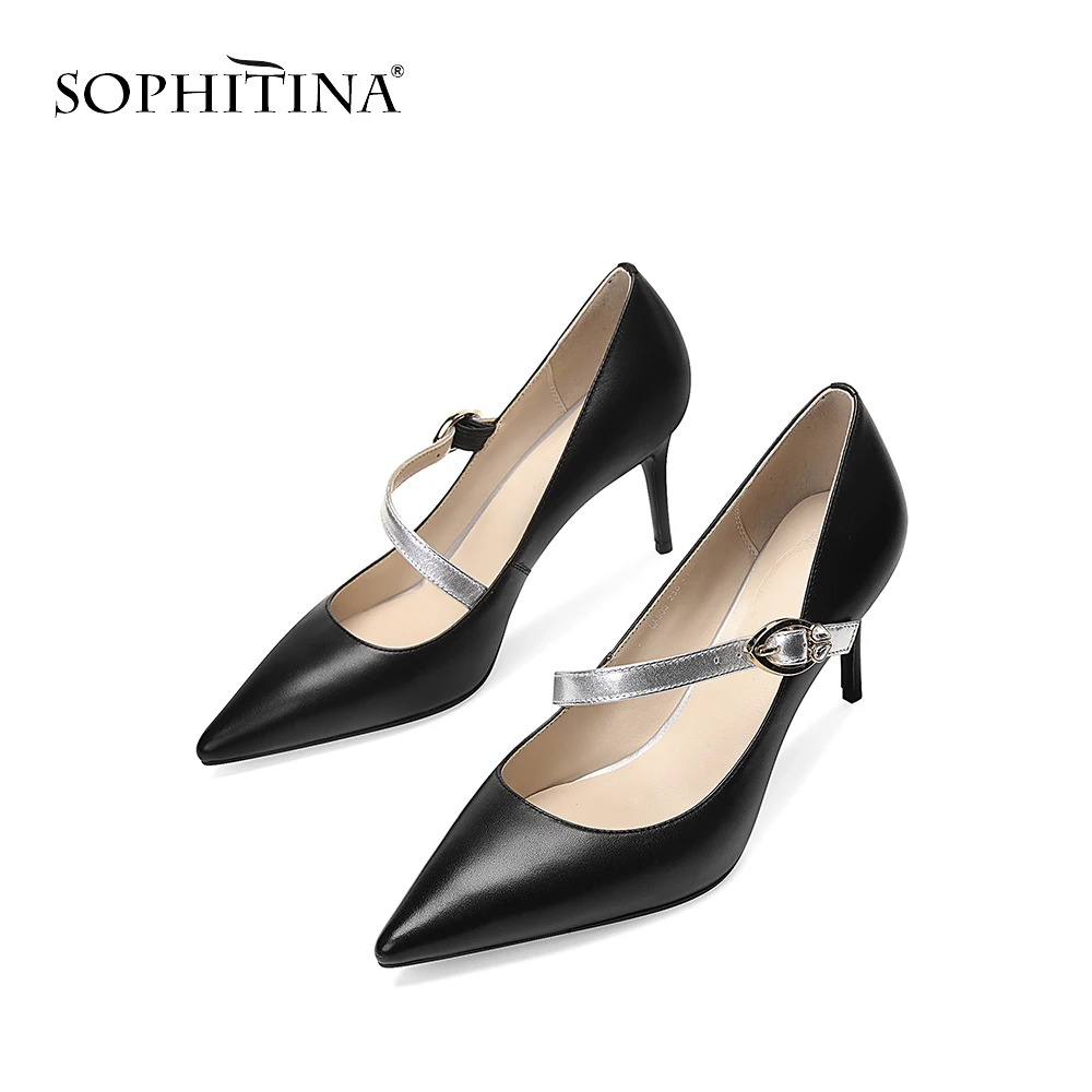 SOPHITINA/ Туфли на шпильках Офисные туфли с сексуальными острыми носкоми и ремешкоми