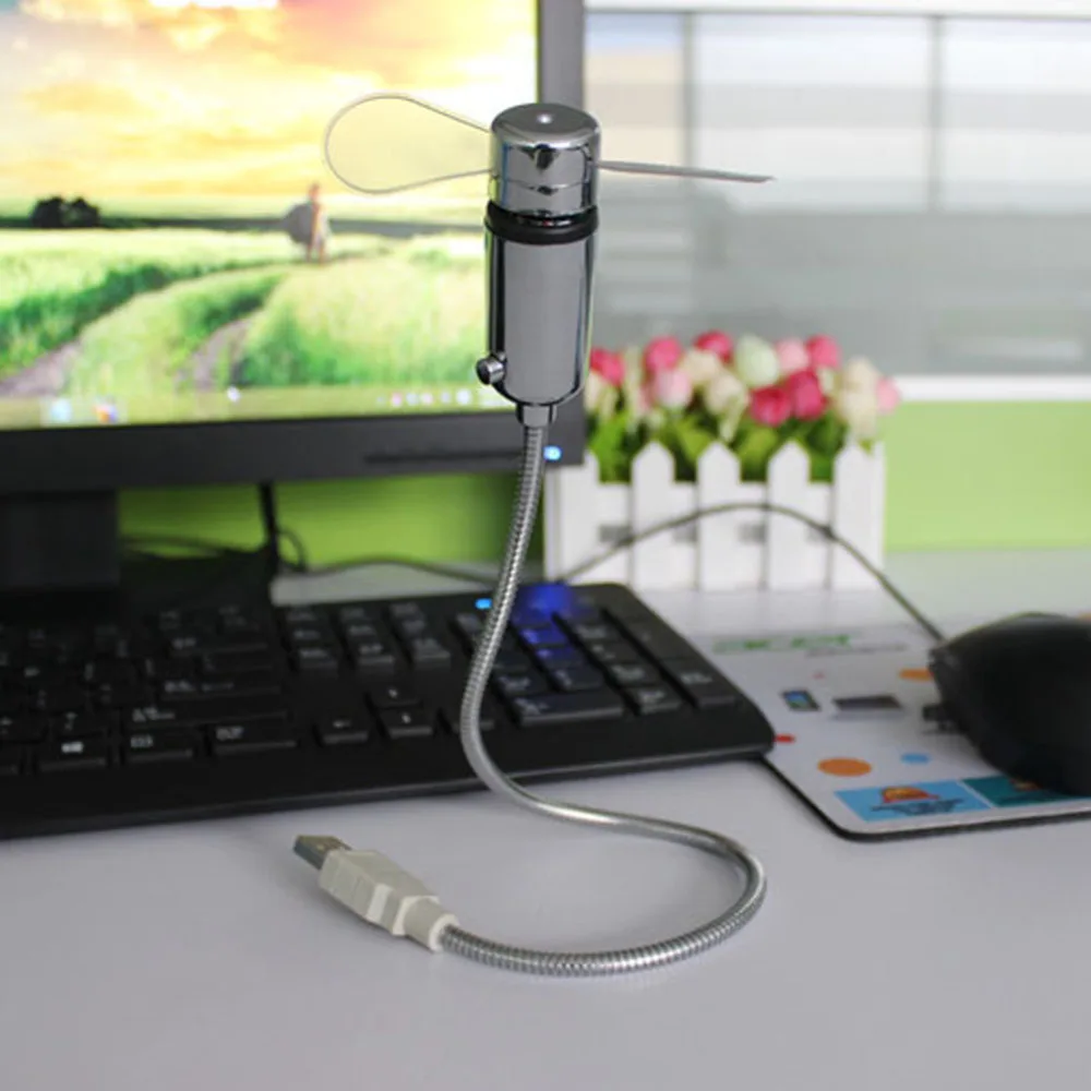 USB гаджет прочный регулируемый Мини Гибкий вентилятор светодиодный USB вентилятор настольные часы холодный гаджет дисплей времени