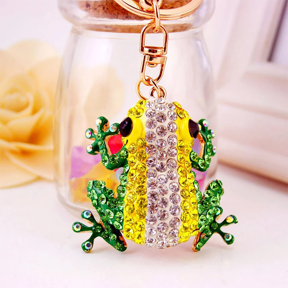 Cute Frog Pendant Unisex Keychain Key Ring Handbag Phone Car Accessory