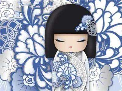 Huacan бриллиант картина мультфильм камни в форме ромба японские куклы 5d Вышивка бисером, Вышивание Живопись Изображение горного хрусталя мозаика - Цвет: FV1798
