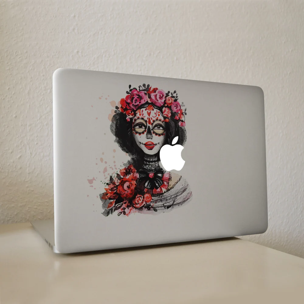 Виниловая наклейка для ноутбука с розовыми листьями strange woman сделай сам Macbook Pro Air 11
