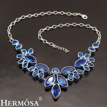 

Hermosa Prom Dresses Ocean BlueTopaz Women Nice Jewelry Charms Necklaces 20 Inch Free Shipping