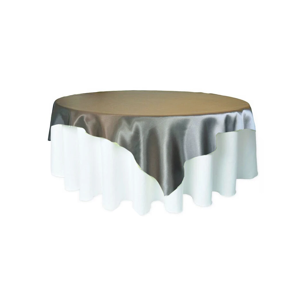 toalha de mesa redonda de cetim com cobertura decoração de decoração de casa