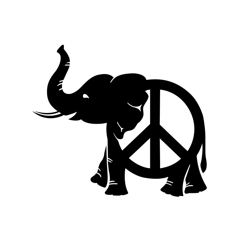 

11*9.5CM Peace Elephant Sticker Car Styling Animal Stickers Car Decoration Stickers Car Body Stickers and Decals