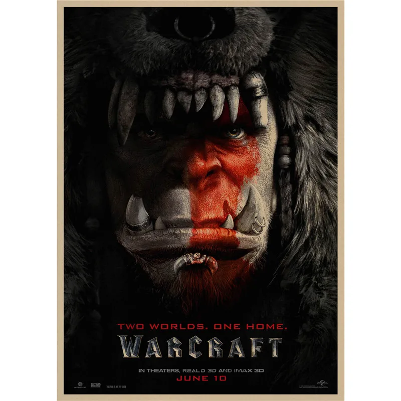 Коричневый Warcraft ретро плакат, крафт-бумага, бумага для бара, кафе, домашний декор, настенная роспись - Цвет: Коричневый