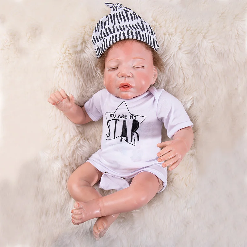 OtardDolls 20 дюймов 50 см bebe кукла-реборн ручной работы, силиконовая кукла-реборн для девочек, кукла Boneca в милой одежде, детские куклы, рождественский подарок