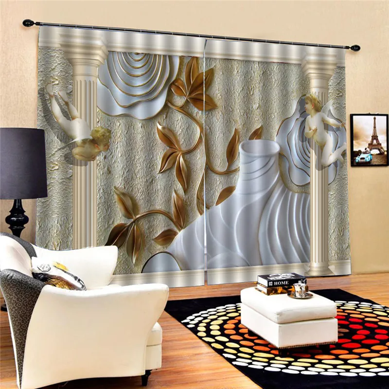 

Flower Print Luxury Decor Digital 3D Blackout Window Curtain Drapes For Living room Bedroom Hotel Tapestry Decorative Treatment