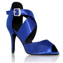 Новые женские Синие атласные бальные латинские самбы Сальса Ceroc Tango Jive Line Dance