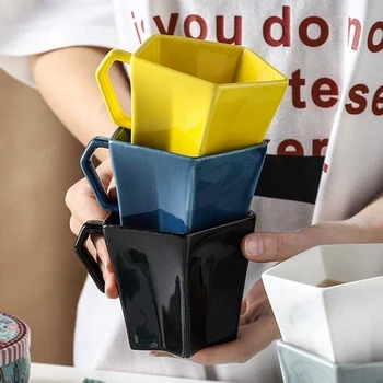 

2019 new style Glazed Star Cups Mugs Ceramic Cups Milk Cup Coffee Cup Creative Scandinavian Water mugs with mug
